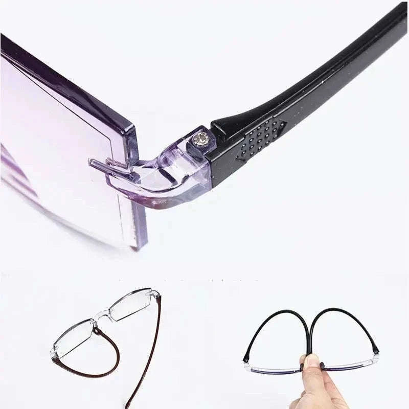 Rimless Reading Glasses Duo Pack with Bifocal Lenses-2 pairs / +300