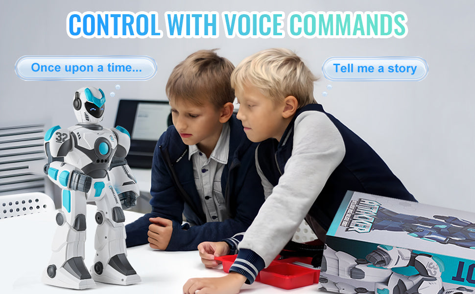 Jouet Robot Intelligent RC avec Contrôle Vocal, Gestes et Programmation