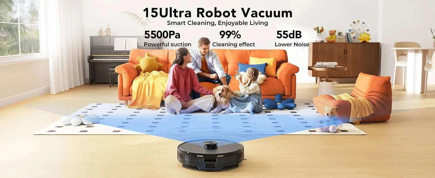 Robot Vacuum Mop Combo 5500Pa LiDAR Navigation Smart App Control-L15ultra / AU / Australia
