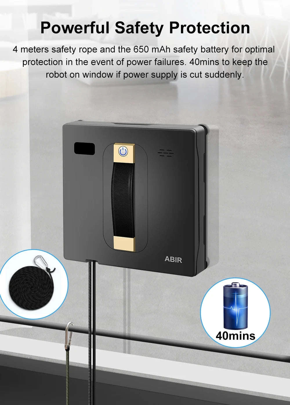Robot Window Cleaner ABIR WD8 with Dual Spray and Smart Navigation-spain / Yes