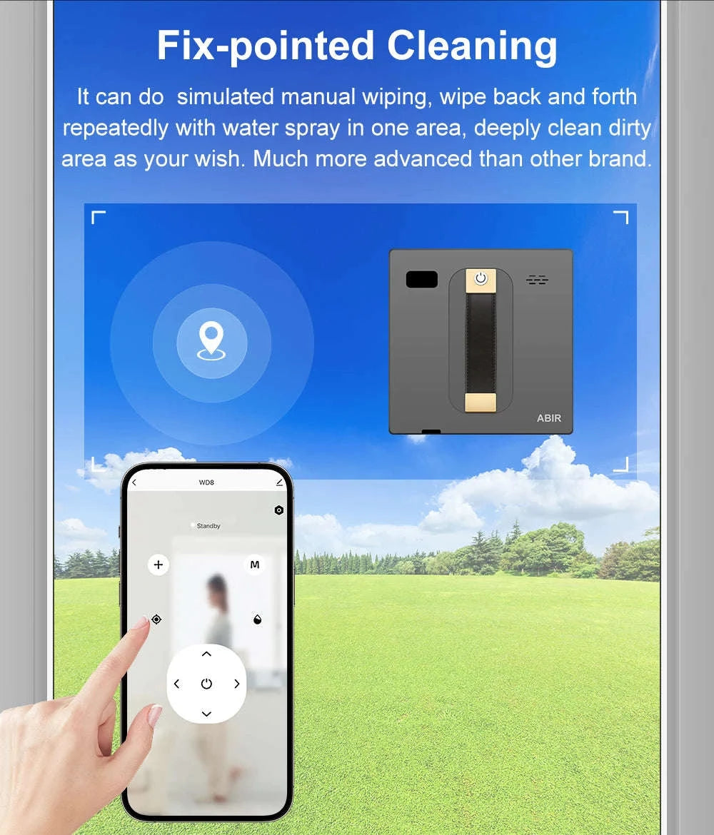 Robot Window Cleaner ABIR WD8 with Dual Spray and Smart Navigation-spain / Yes