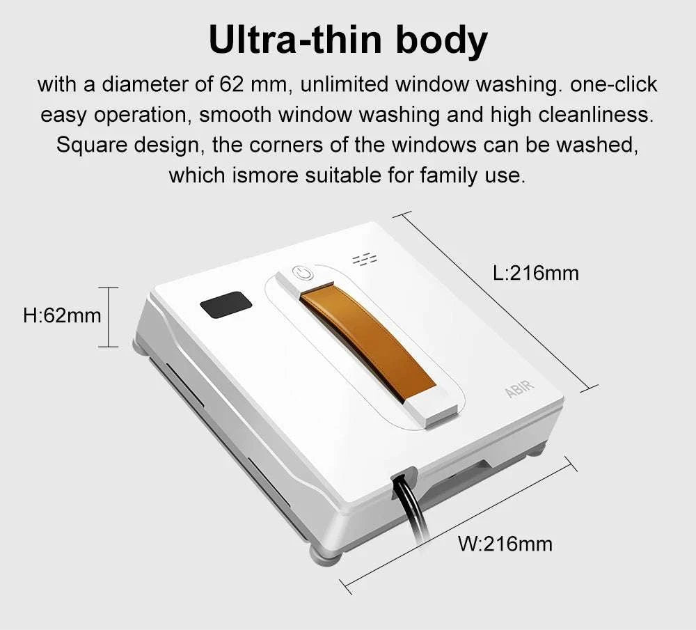 Robot Window Cleaner with Dual Spray, 3000Pa Suction & APP Control-White / spain / Yes