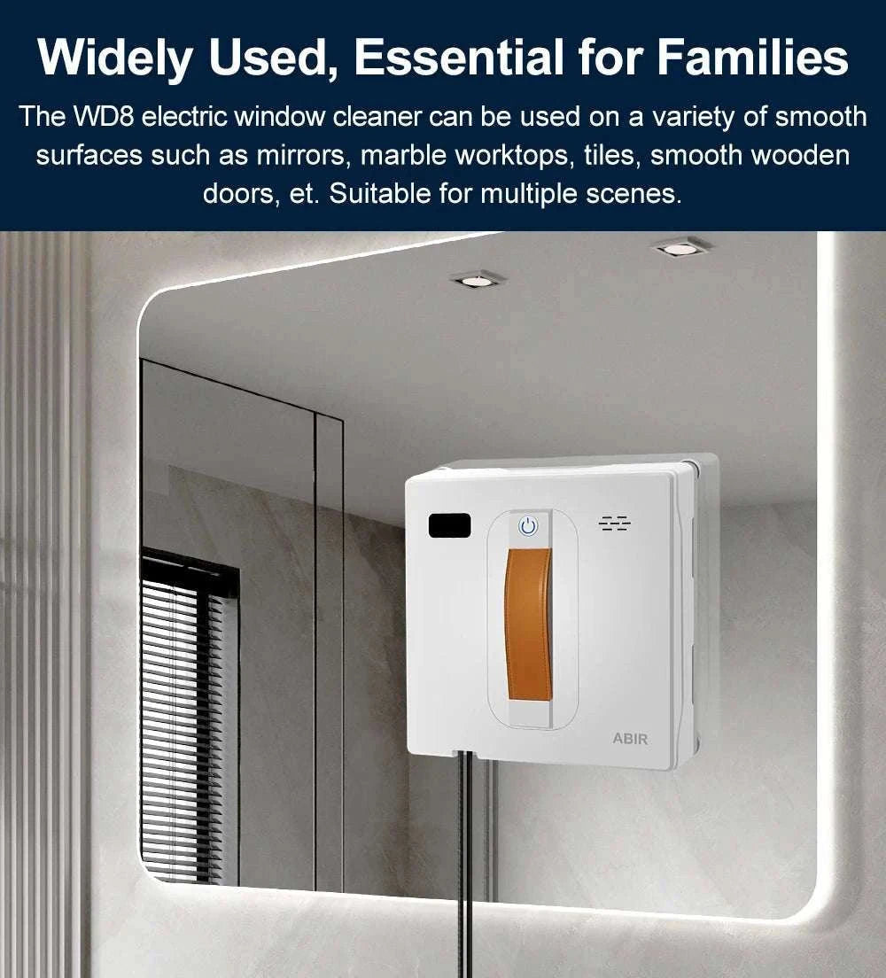 Robot Window Cleaner with Dual Spray, 3000Pa Suction & APP Control-White / spain / Yes