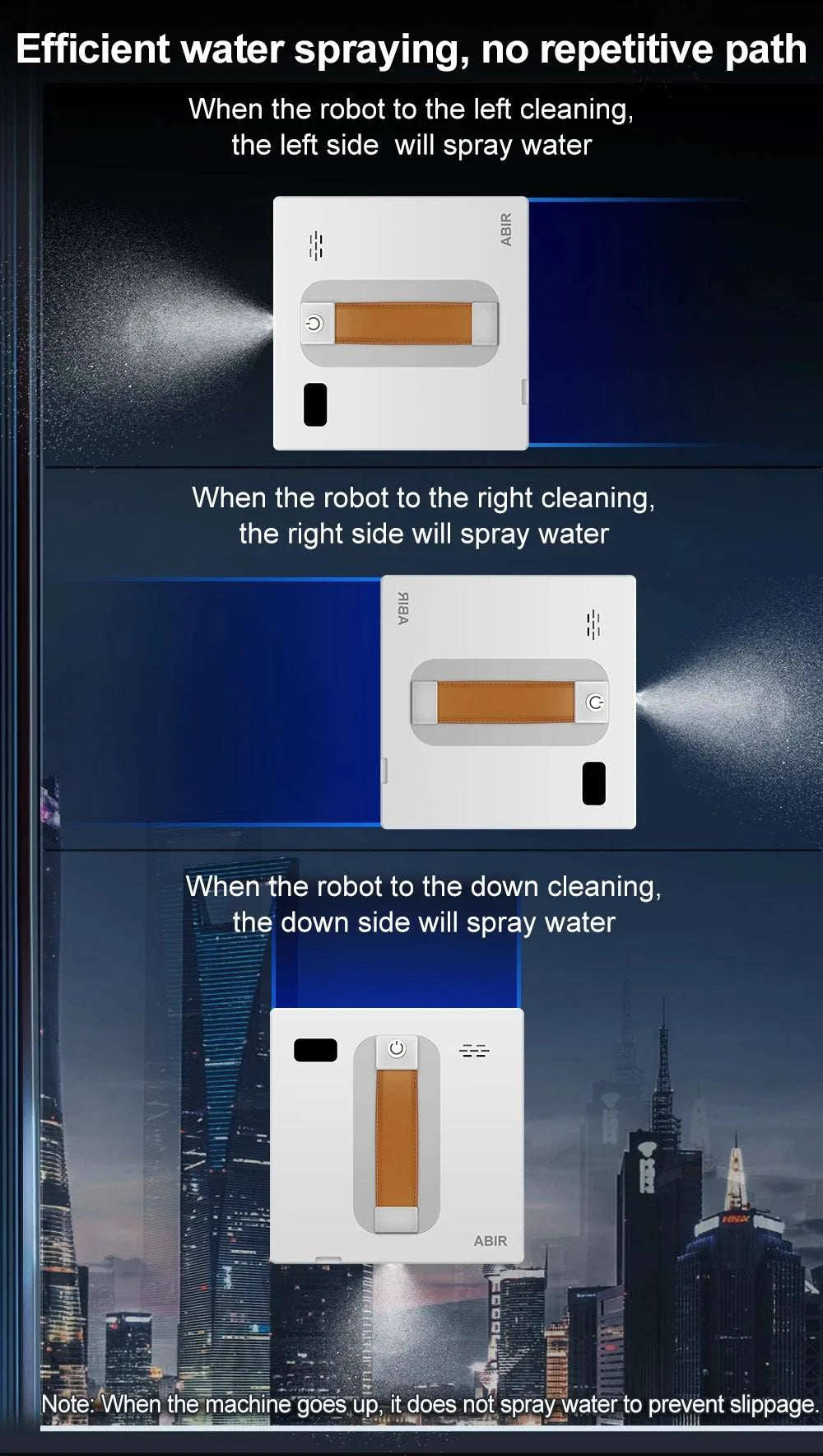 Robot Window Cleaner with Dual Spray, 3000Pa Suction & APP Control-White / spain / Yes