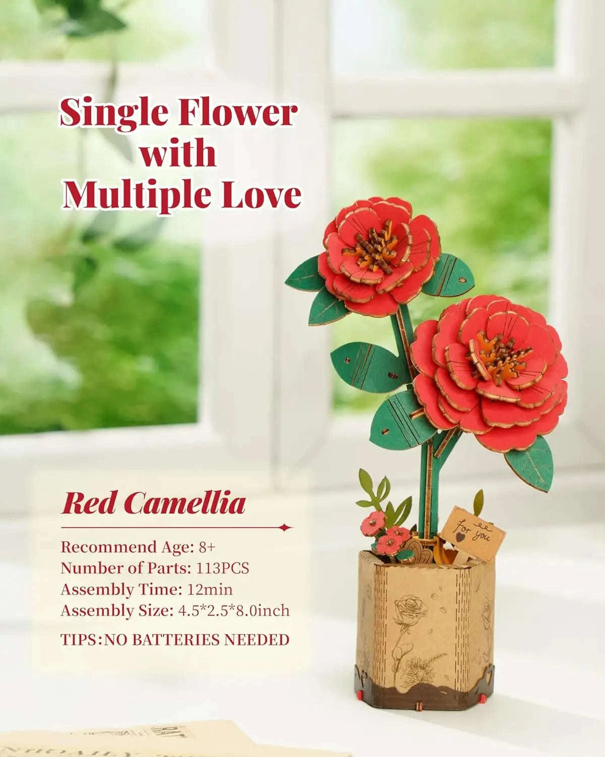 Robotime 3D Wooden Puzzle Flowers Bouquet Craft Kit-TW071 / UNITED KINGDOM