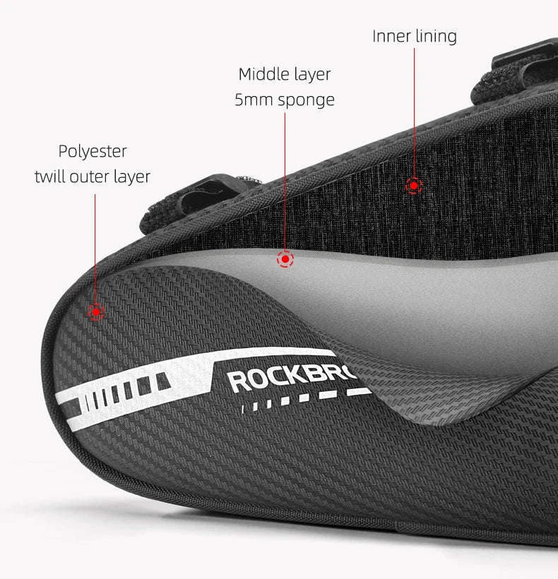 ROCKBROS 1.2L Bike Frame Triangle Bag Rainproof Reflective-B75 / one size
