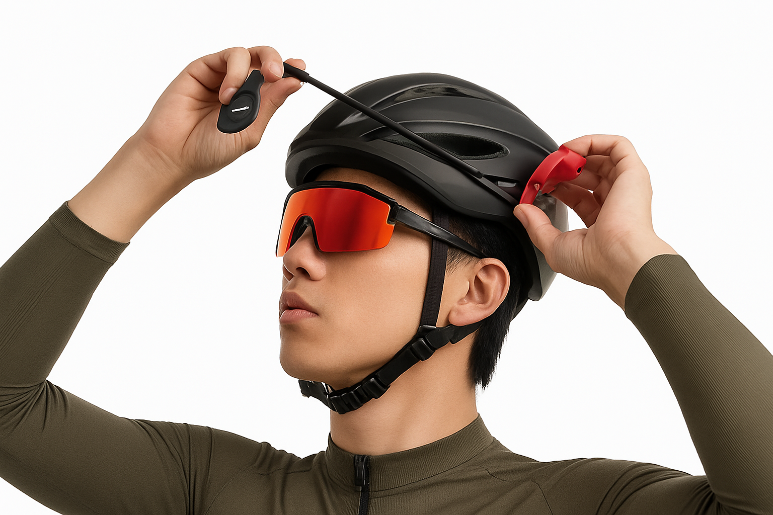 Bicycle Helmet Rearview Mirror with 360° Adjustable Viewing Angle