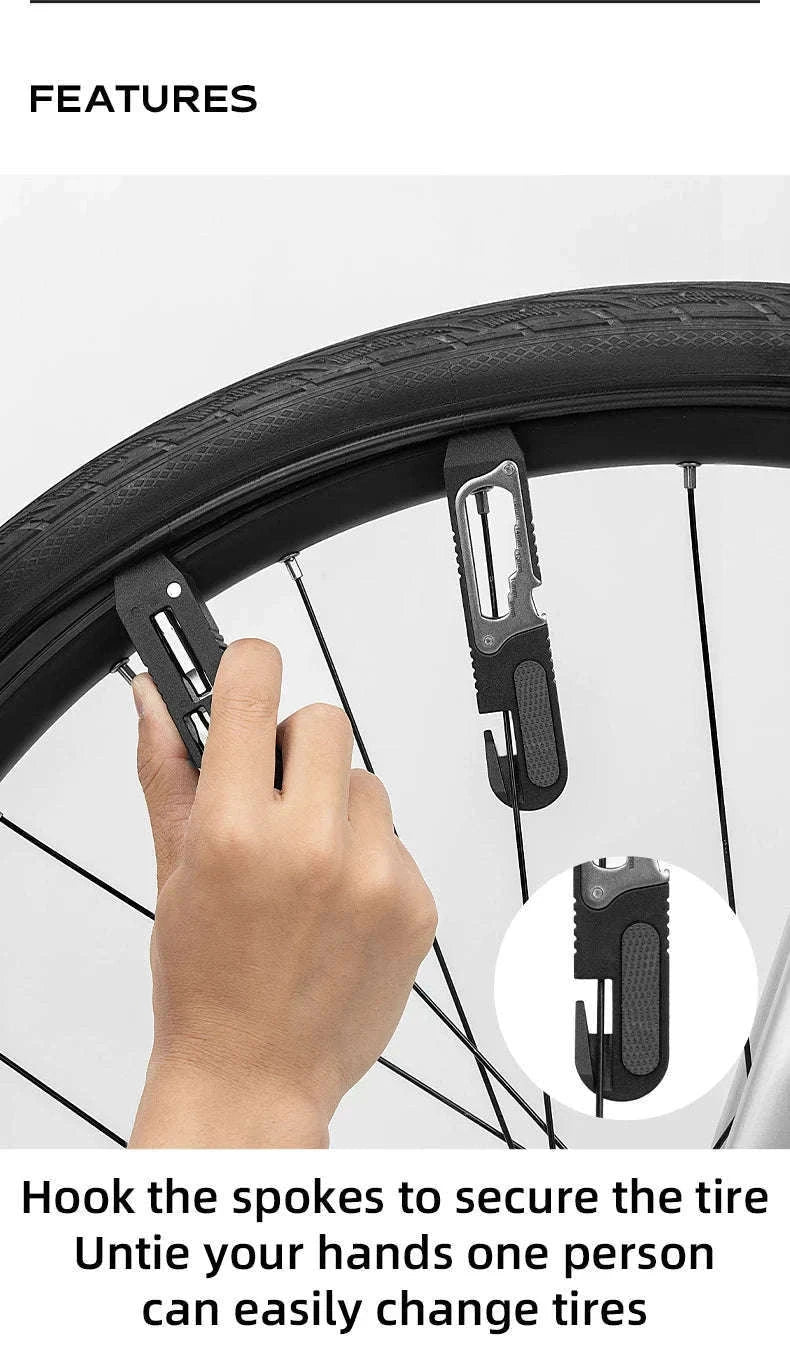 ROCKBROS Bicycle Multi-Tool Kit with Ratchet Wrench & Tire Levers-Default Title