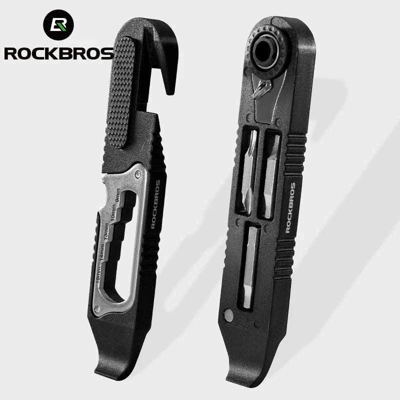 ROCKBROS Bicycle Multi-Tool Kit with Ratchet Wrench & Tire Levers-Default Title