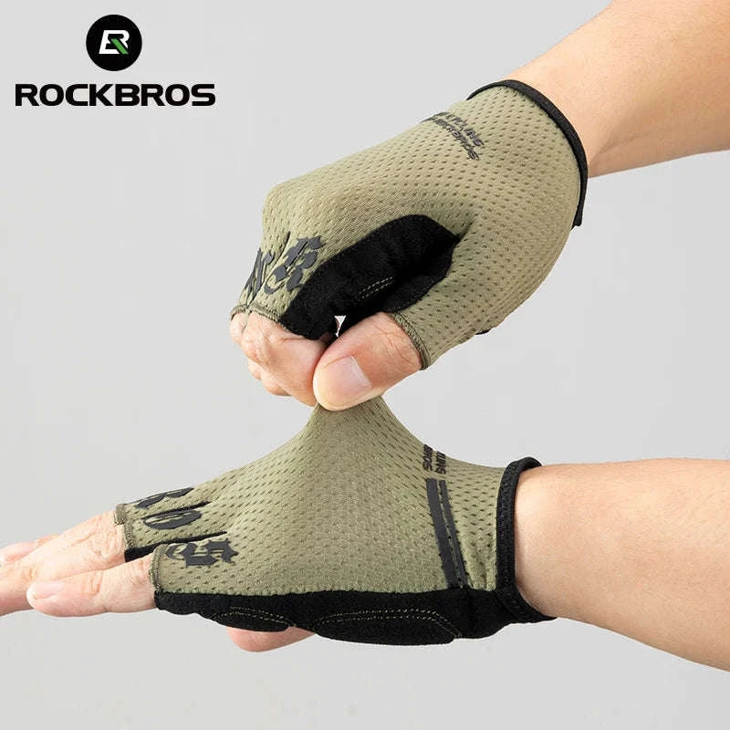 ROCKBROS Half Finger Cycling Gloves Breathable Shock Absorbing Fit-S360-B / M