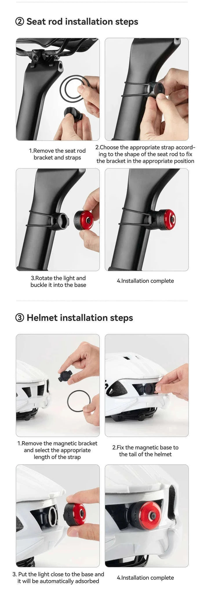 ROCKBROS Smart Bike Tail Light with Brake Sensing & Solar Power-24120010001