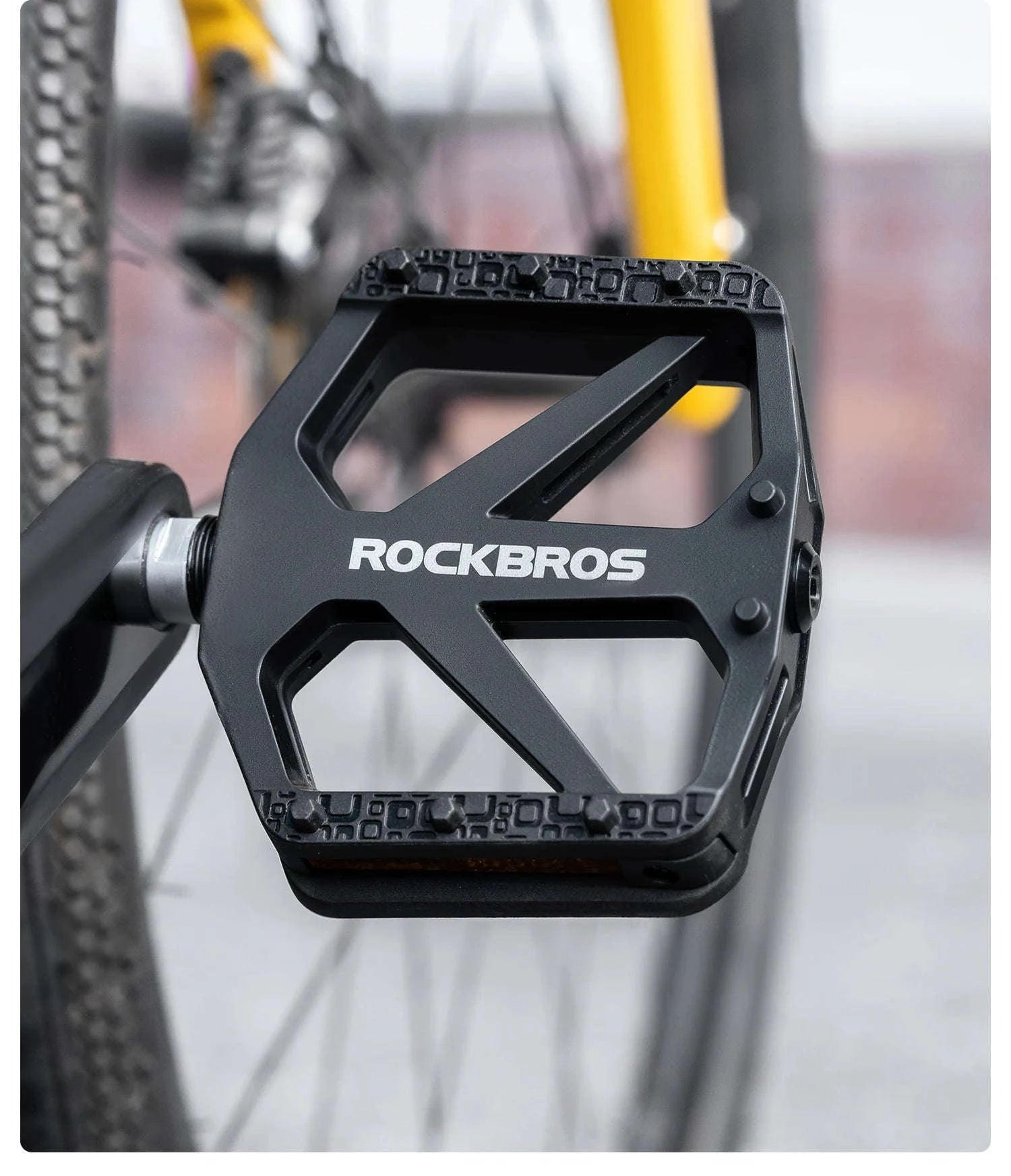 ROCKBROS Wide Platform Bike Pedals Anti-Skid Bearing MTB Road Cycling-Black
