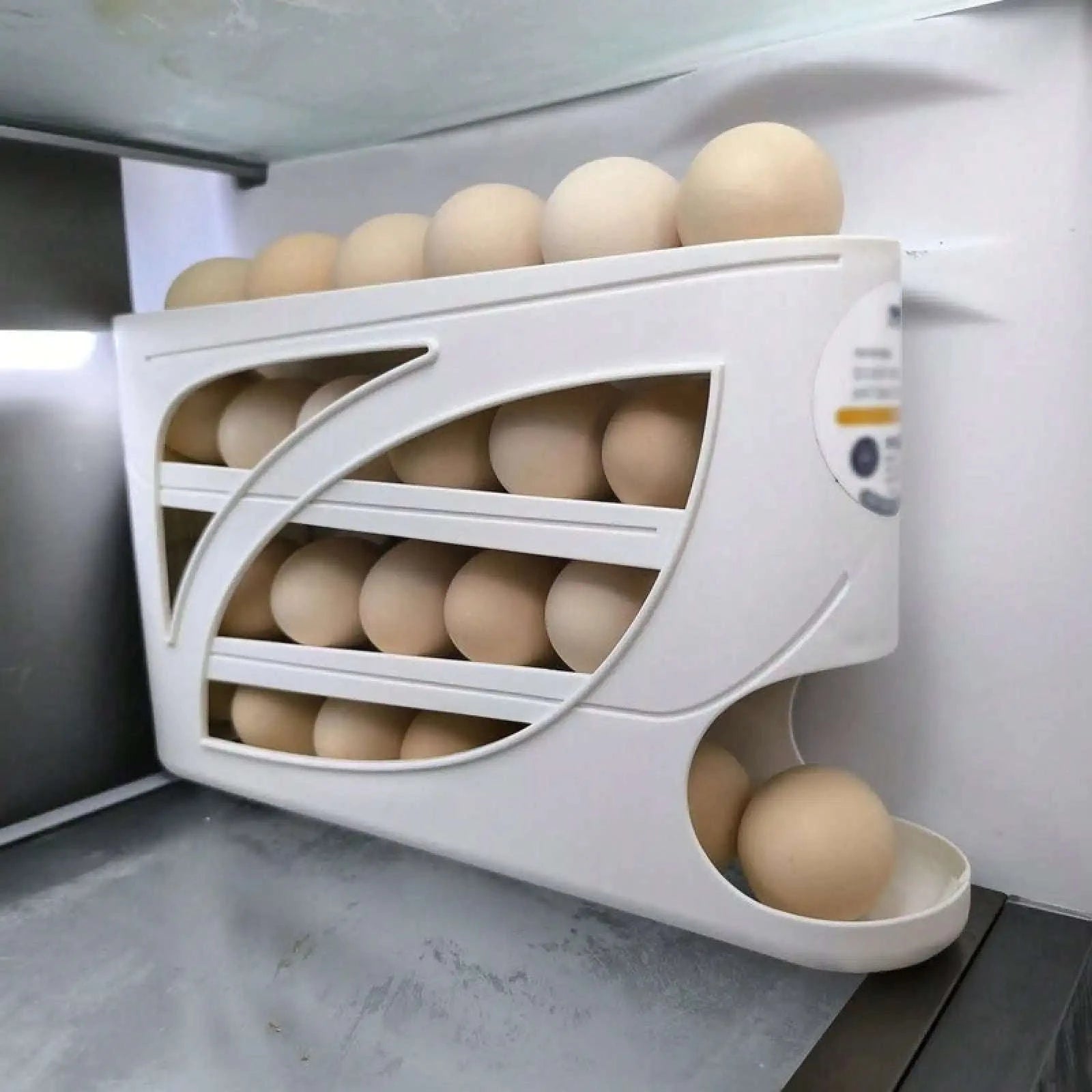 Rolling Egg Rack with Side Door – Holds 30 Eggs, Space-Saving Fridge Organizer-United States / Holds 30 eggs / 4-tier