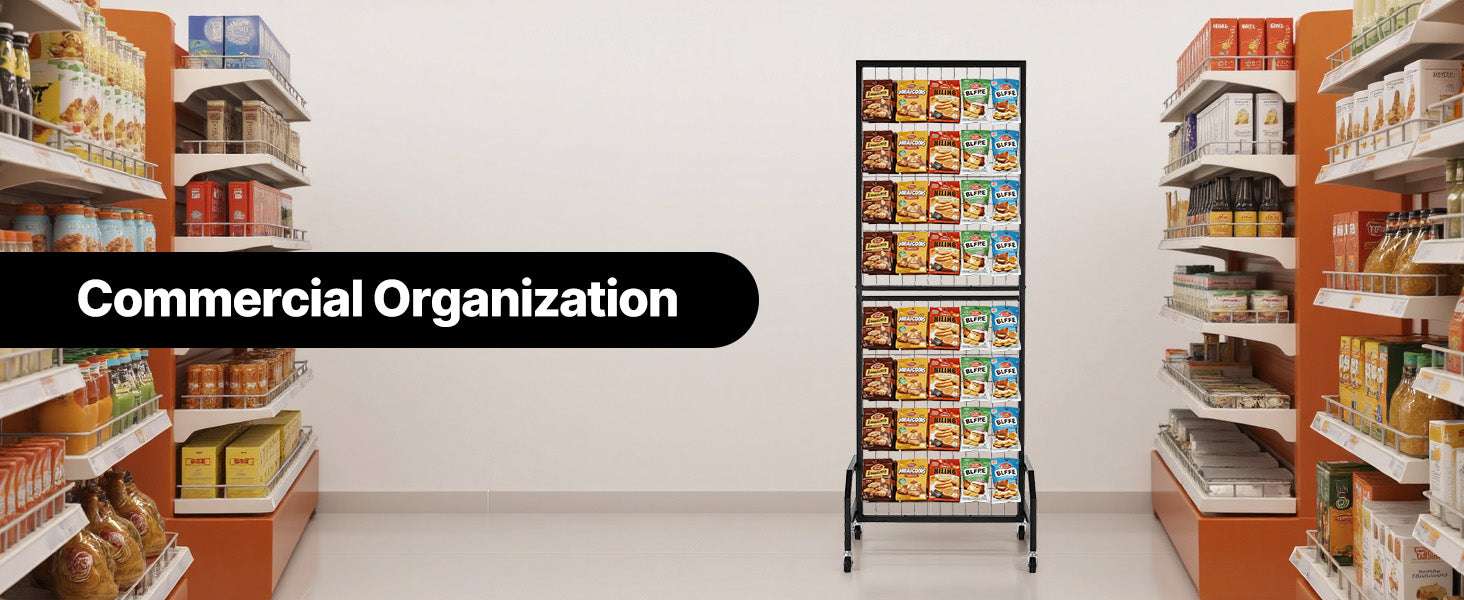 Rolling Grid Wall Display Rack with Wheels Steel Panel Stand-70-80in 2 grids / spain