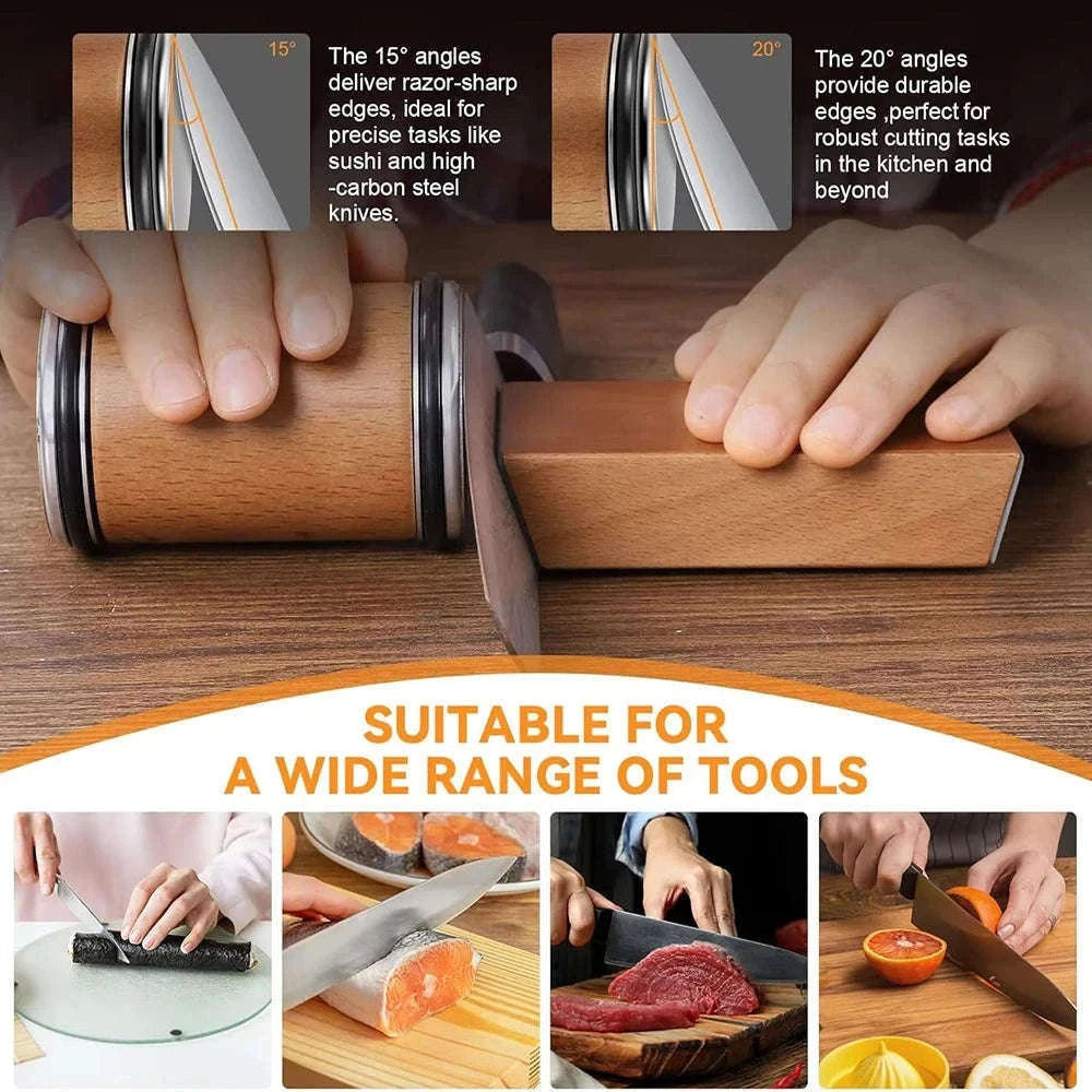 Rolling Knife Sharpener with Dual Angle Guide and Diamond Stones-H Set / Ship With 24H / China Mainland