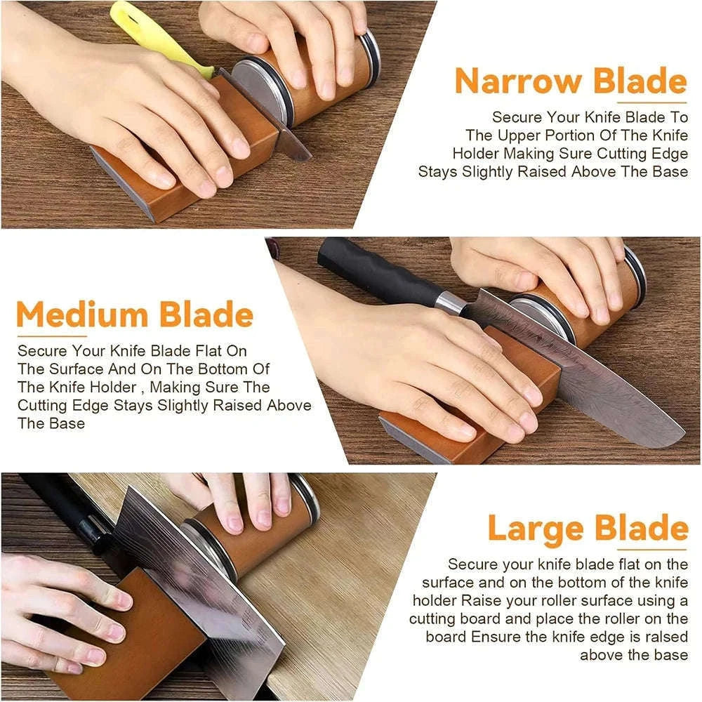Rolling Knife Sharpener with Dual Angle Guide and Diamond Stones-H Set / Ship With 24H / China Mainland