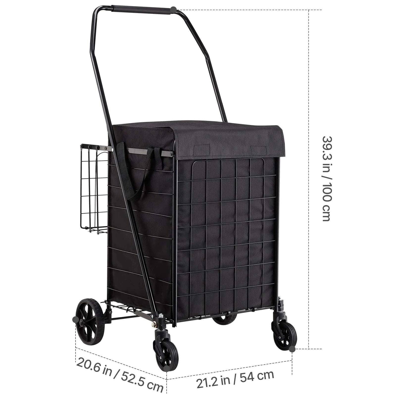 Rolling Laundry Cart with Wheels Heavy Duty Utility Shopping Basket-Basket Style typeA / United States
