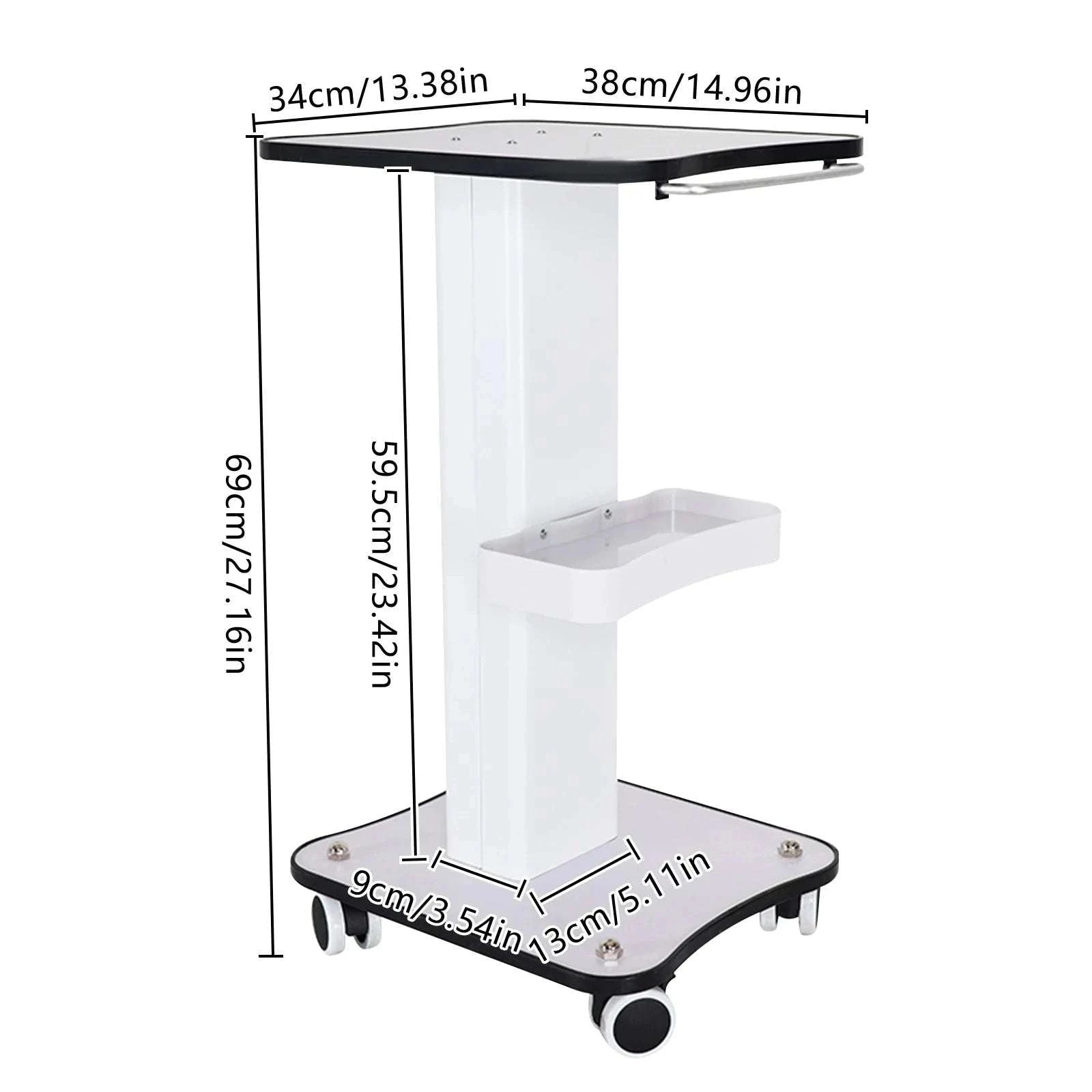 Rolling Storage Trolley Cart with Wheels and Handle for Workspace-GERMANY