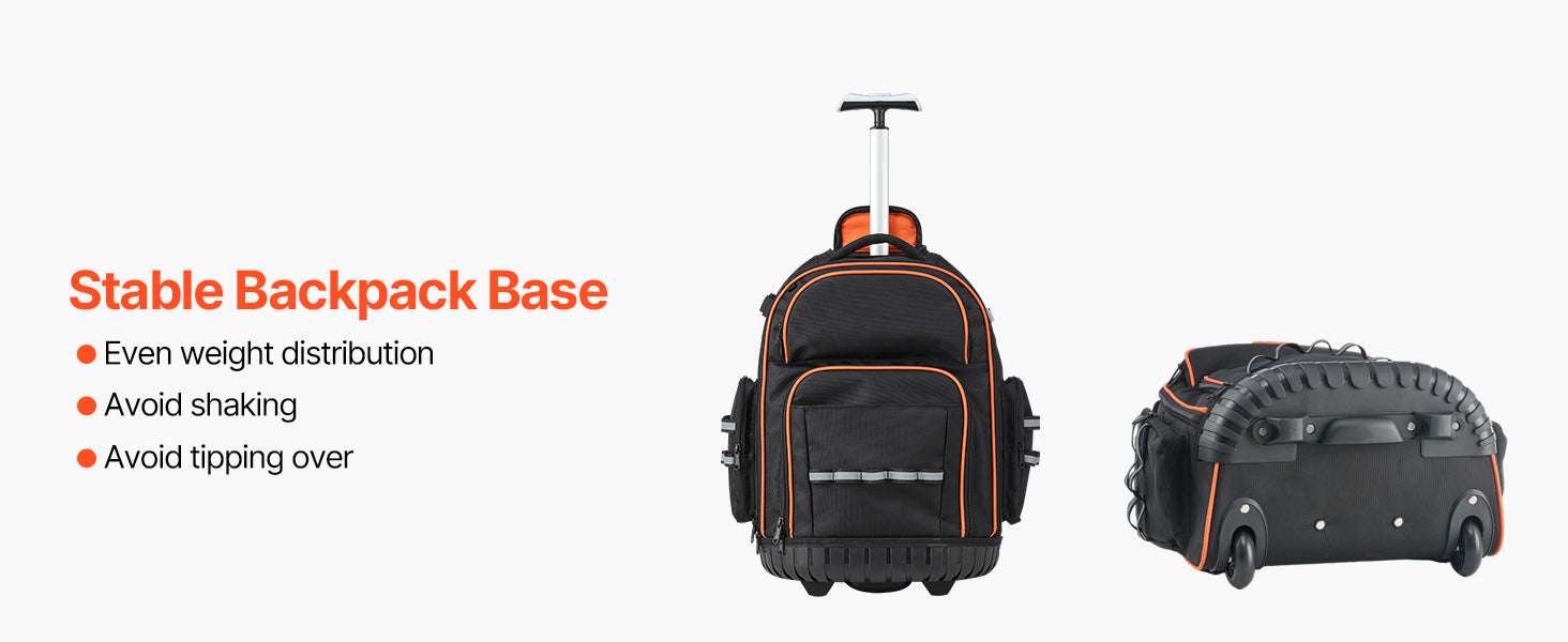 Rolling Tool Backpack with Wheels 110lb Capacity & Multi-Pocket Storage-14in 45 Pockets / CZECH REPUBLIC