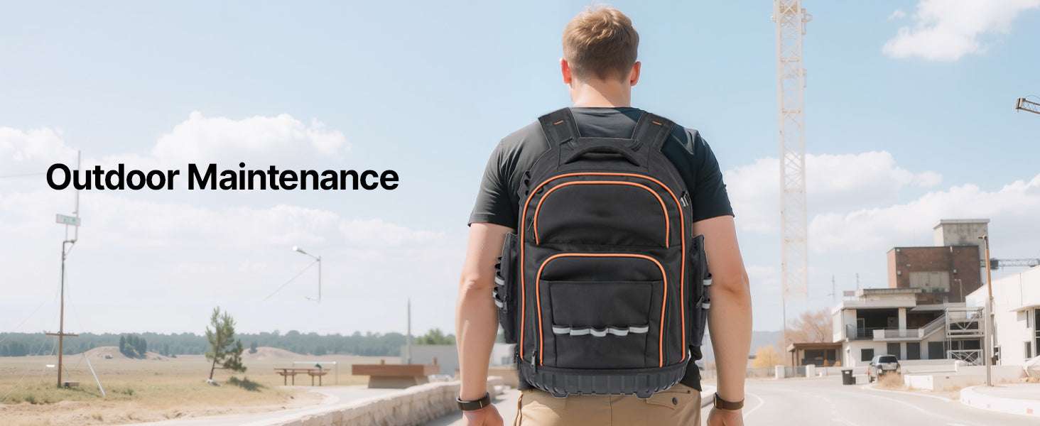 Rolling Tool Backpack with Wheels 110lb Capacity & Multi-Pocket Storage-14in 45 Pockets / CZECH REPUBLIC