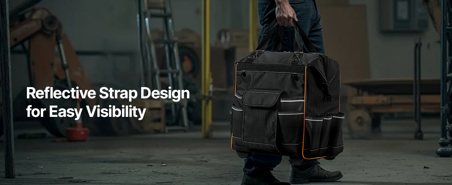 110L Werkzeugtasche mit Rollen, 25 Taschen & Teleskopgriff