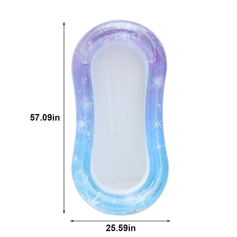 Rooxin 4-in-1 Inflatable Water Hammock – Versatile Pool Float-Blue-1