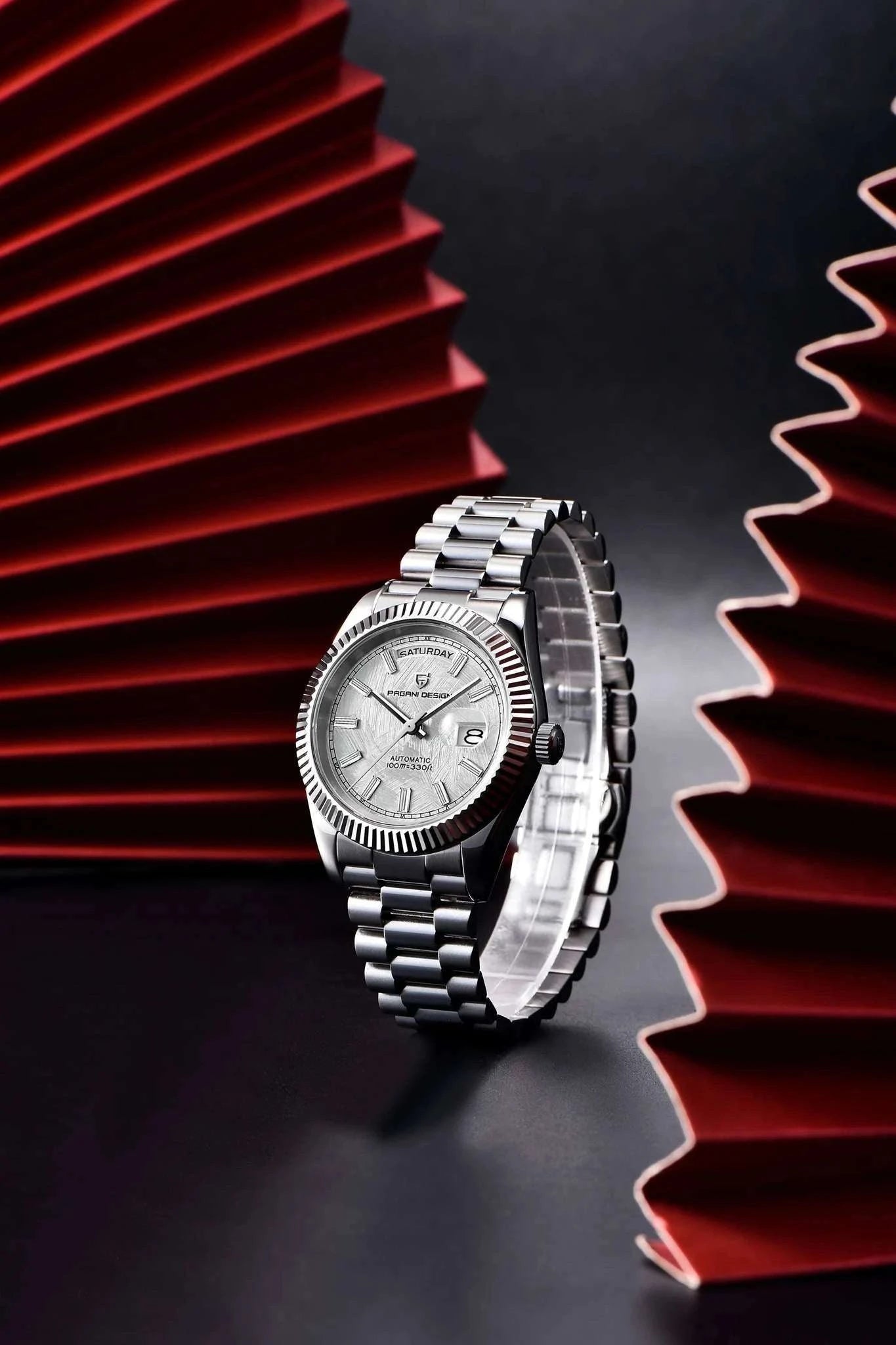 Rose Gold Automatic Mechanical Watch Men NH36A Sapphire 10Bar-White / Option 2 / Italy