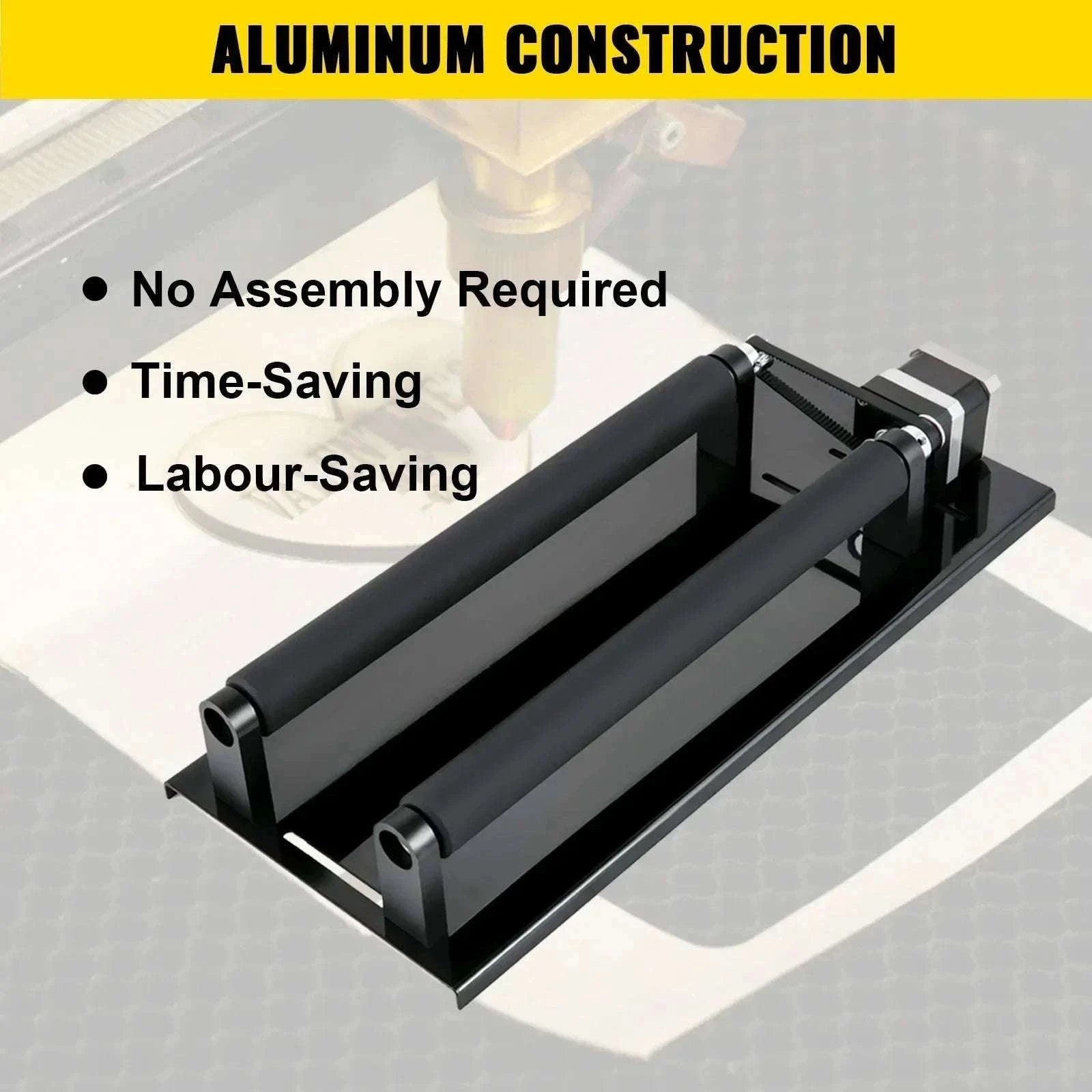 Rotary Axis Attachment for Laser Engraver 4-Wheel 360° Roller-black / United States