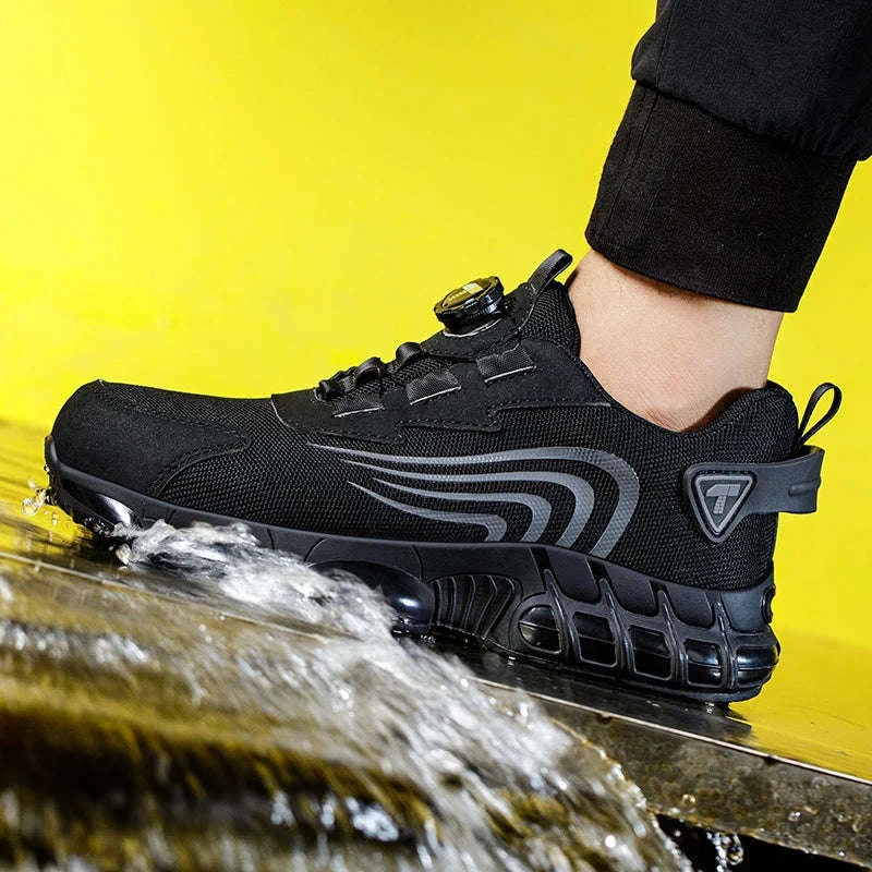 Rotary Button Anti-Impact Work Shoes for Men-D9071 / 38