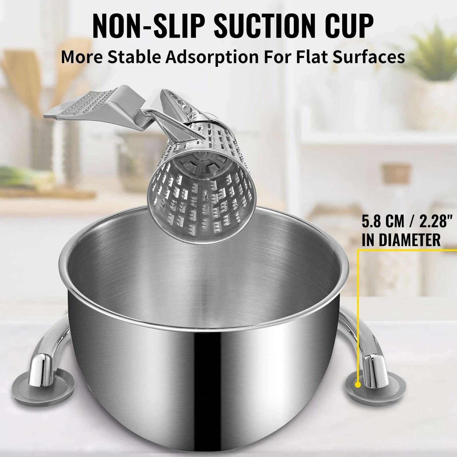 Rotary Cheese Grater with 5 Blades & 2.5L Bowl Manual Slicer-United States