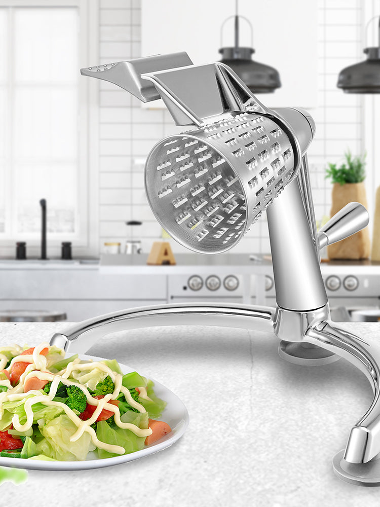 Rotary Cheese Grater with 5 Blades & 2.5L Bowl Manual Slicer