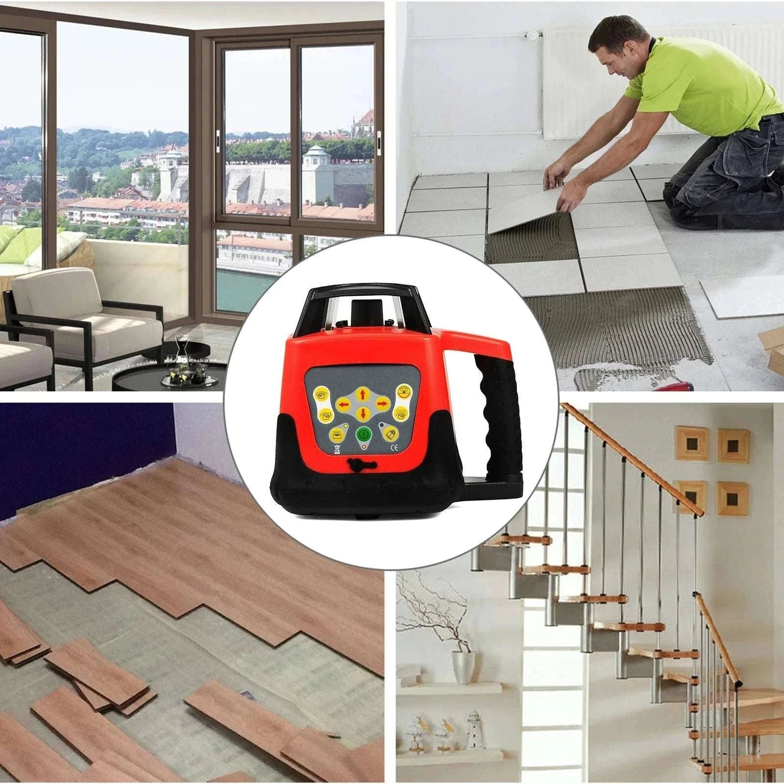 Rotary Laser Level 360° Self-Leveling with Remote & 250m Range-United States