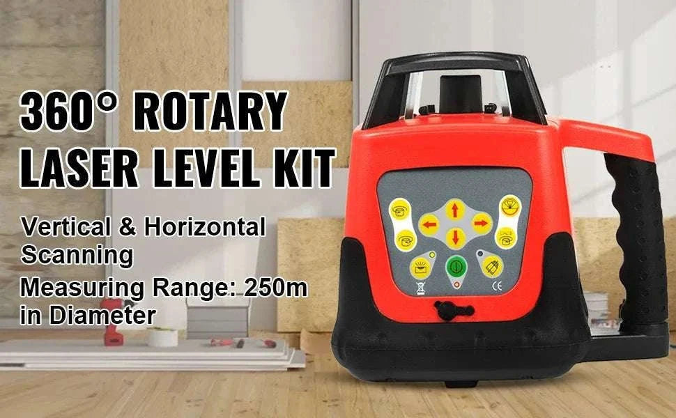 Rotary Laser Level 360° Self-Leveling with Remote & 250m Range-United States