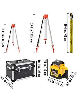 Rotary Laser Level Kit with Tripod and Staff-Poland / Red Beam 2