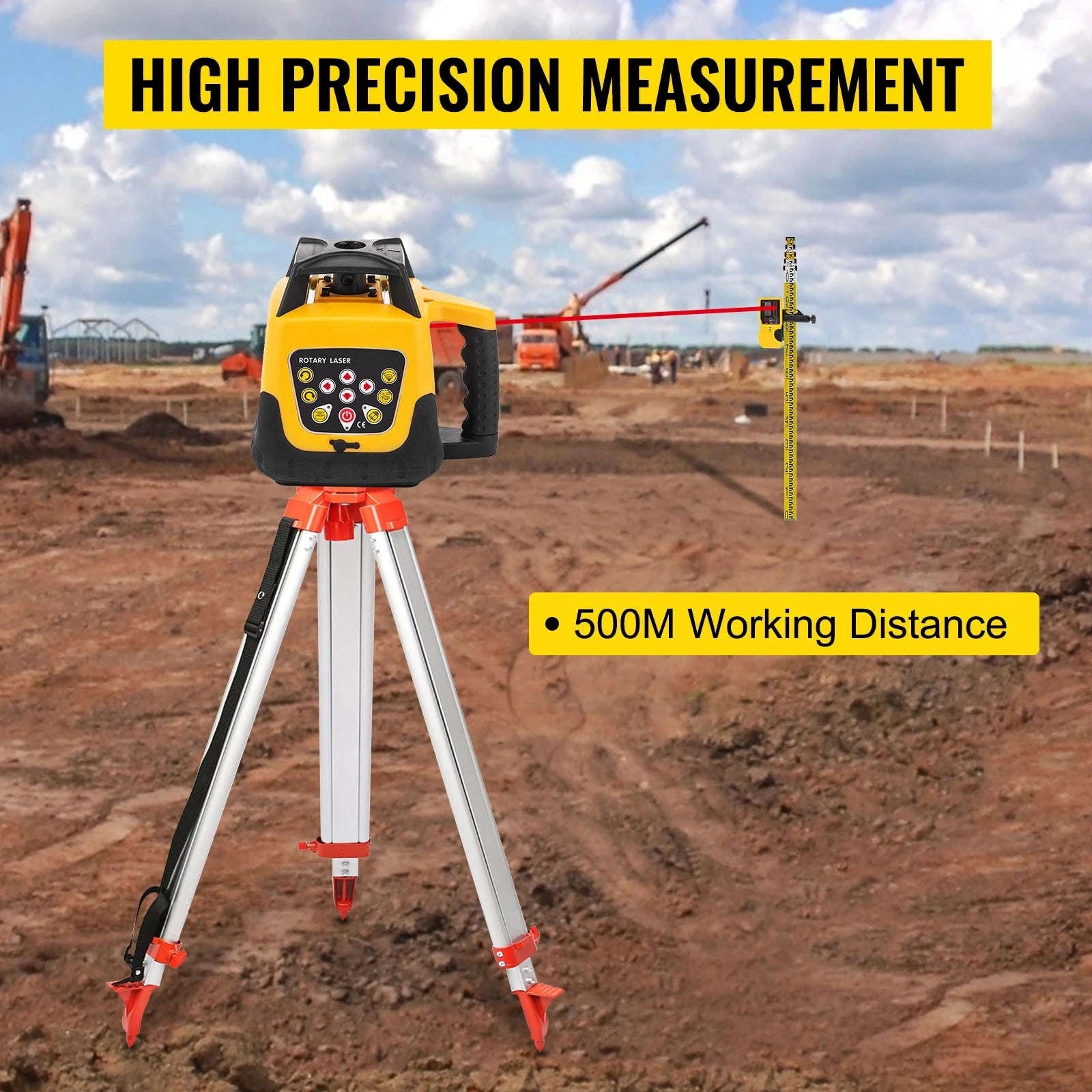 Rotary Laser Level Kit with Tripod and Staff-Poland / Red Beam 2