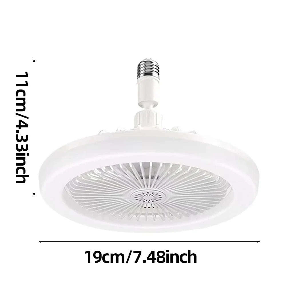 Rotatable 3‑in‑1 Ceiling Fan with Remote Control Lighting-E27 White
