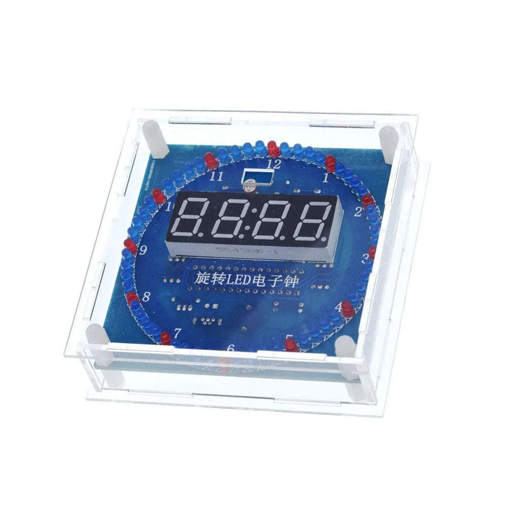 Rotating LED DIY Electronic Clock Kit with Light Control-Only Shell