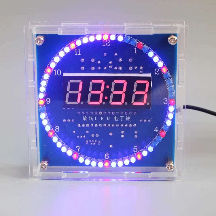 Rotating LED DIY Electronic Clock Kit with Light Control-Only Shell