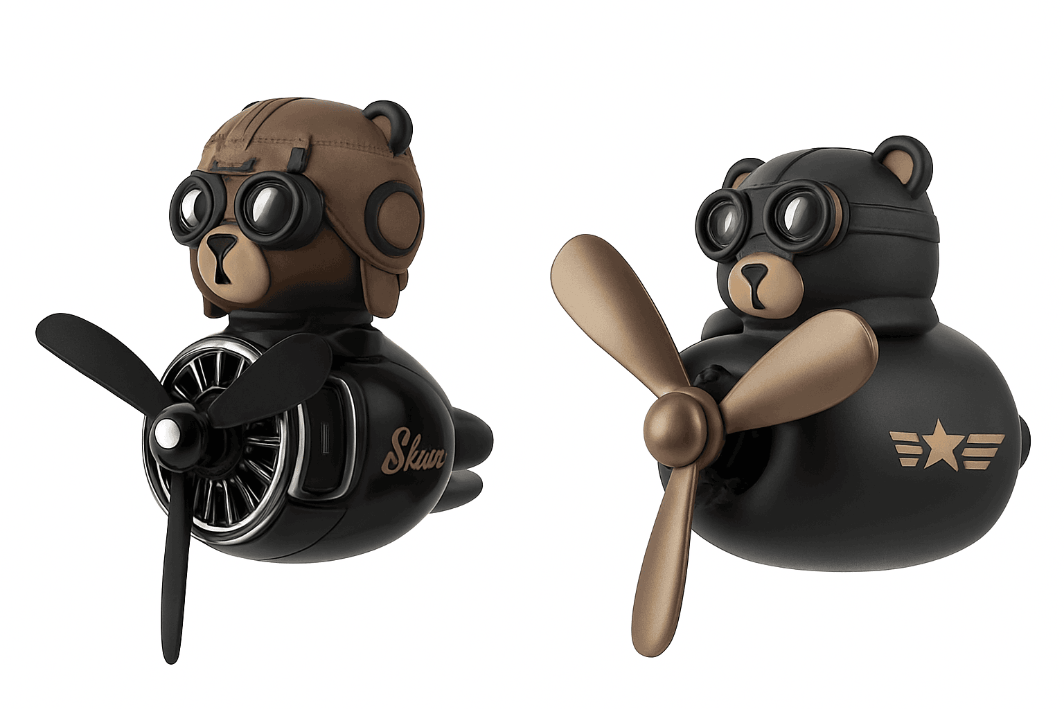 Rotating Pilot Bear Car Air Freshener with Ocean Scent-SCENTS MIXED 18PCS