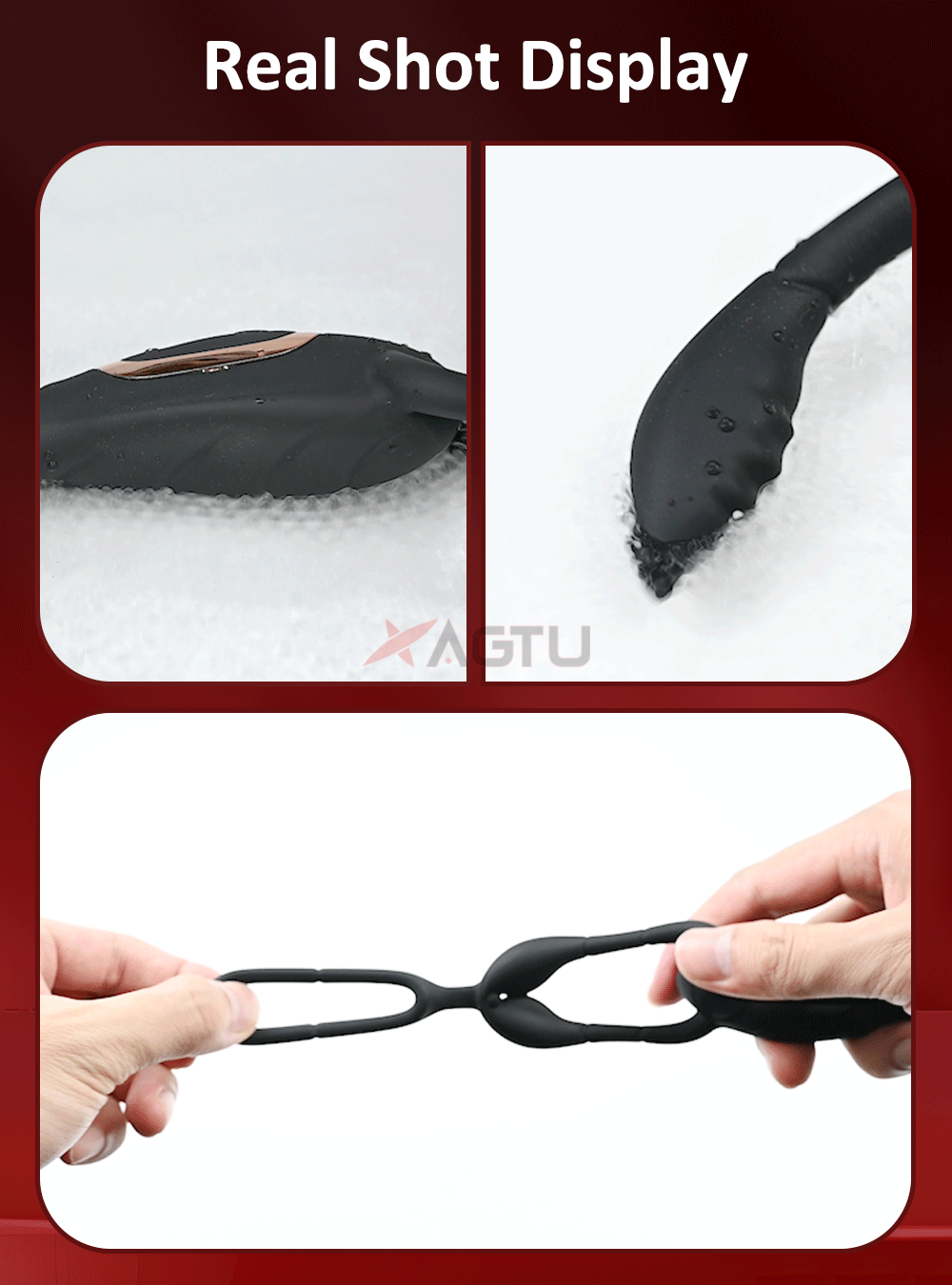 Rotating Prostate Massager with Dual Rings for Deeper Pleasure-SJH98-BK-BOX / China Mainland