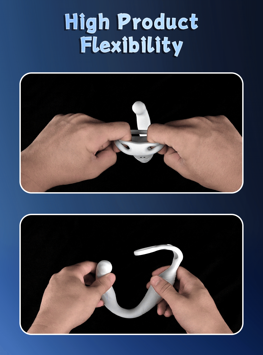 Rotating Prostate Massager with Dual Rings for Deeper Pleasure-SJH98-BK-BOX / China Mainland