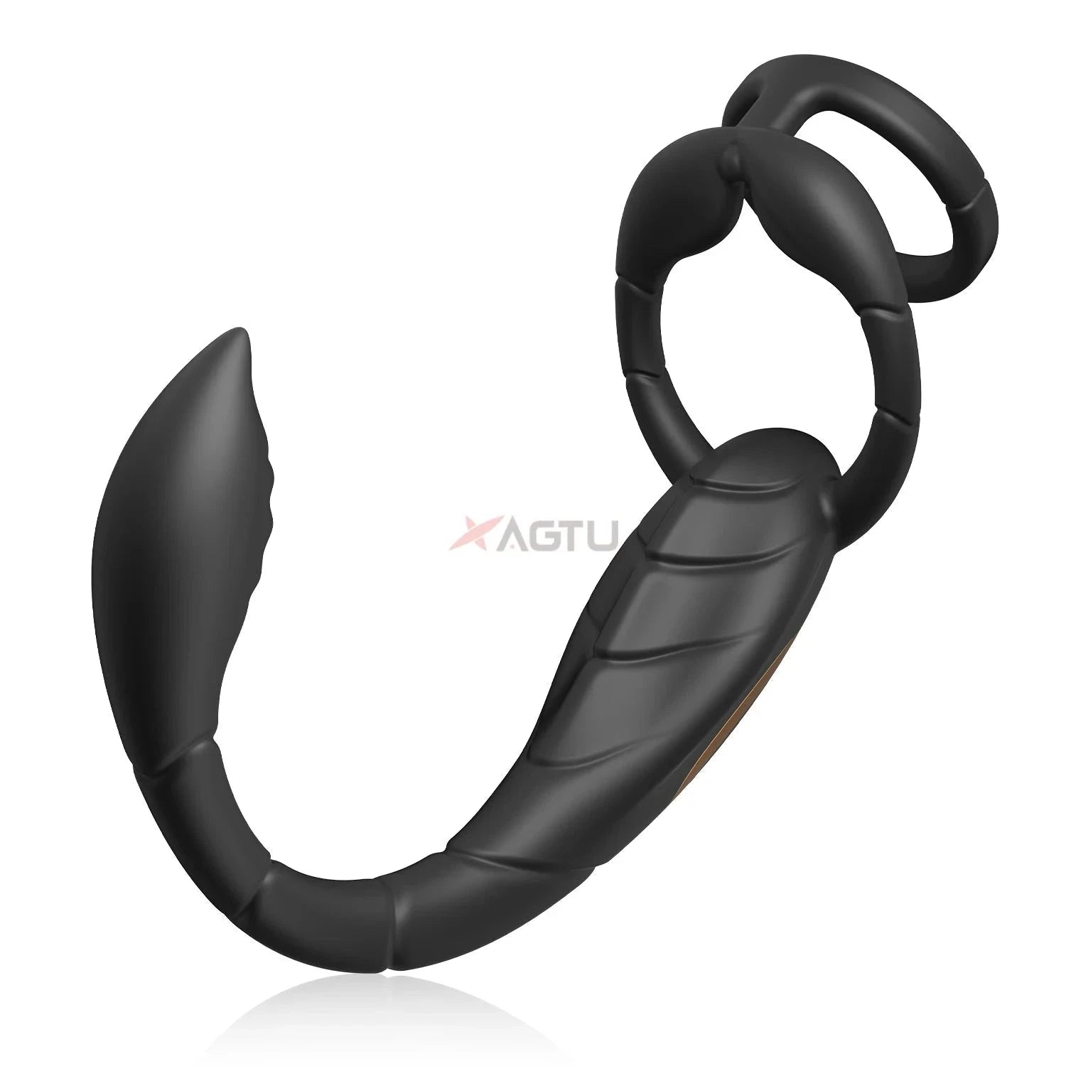 Rotating Prostate Massager with Dual Rings for Deeper Pleasure-SJH98-BK-BOX / China Mainland