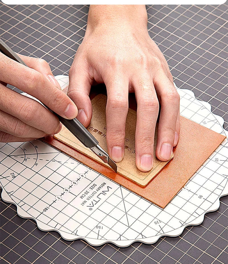 Rotating Self-Healing Cutting Mat Round PVC Craft Board 8"/12"-12 inch-1pcs / United States
