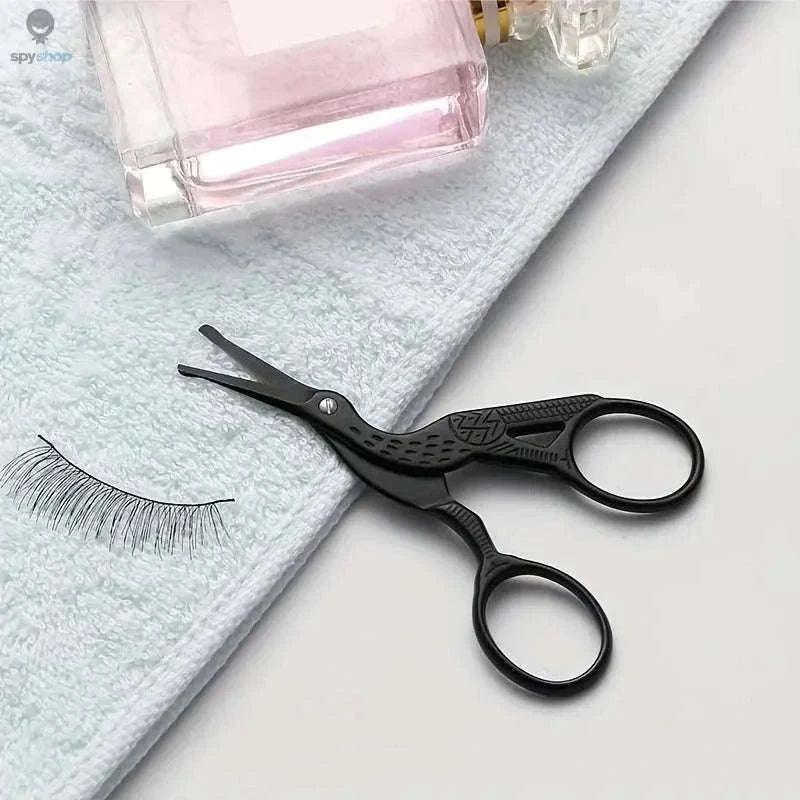 Round Head Stainless Steel Nose Hair Scissors for Safe Trimming-black