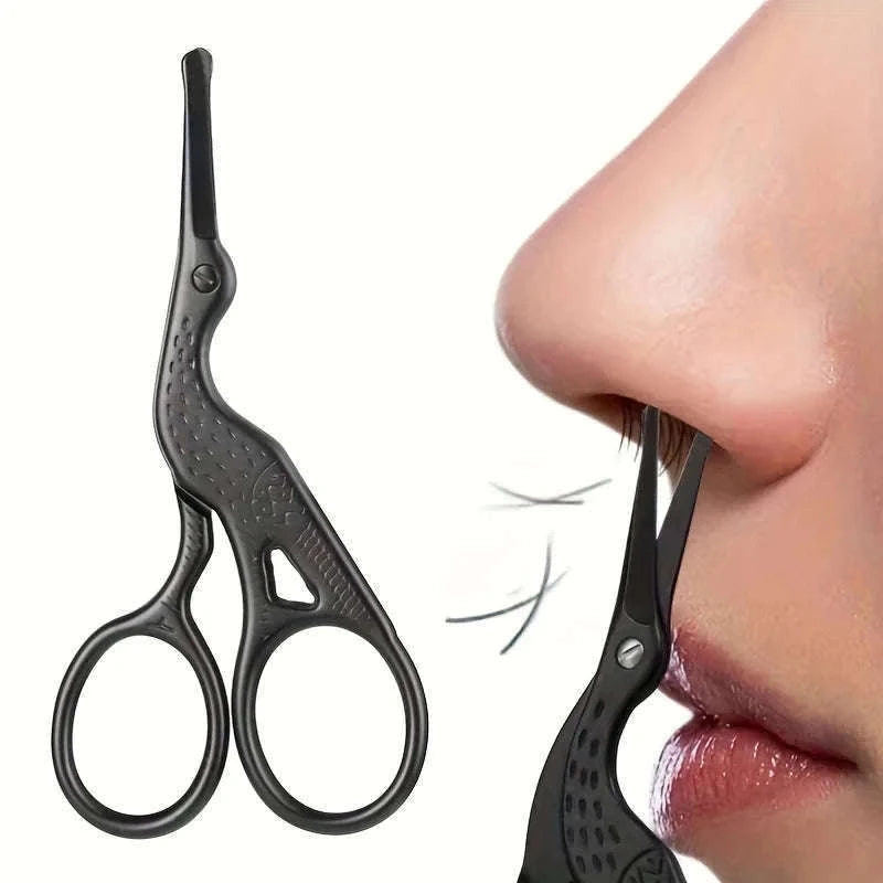 Round Head Stainless Steel Nose Hair Scissors-golden