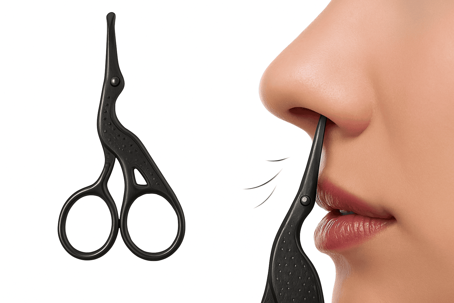 Round Head Stainless Steel Nose Hair Scissors-golden
