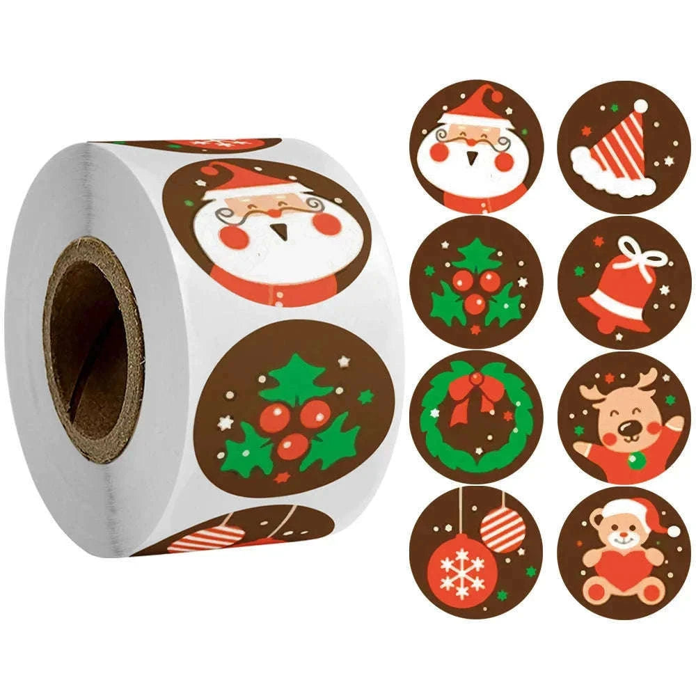 Round Kraft Thank You Stickers, 500pcs Natural Paper Labels-2 / Other
