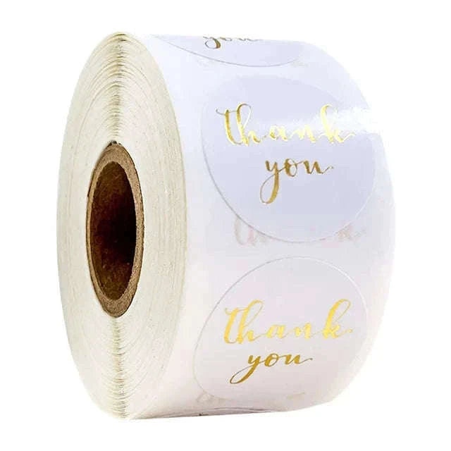Round Kraft Thank You Stickers, 500pcs Natural Paper Labels-2 / Other