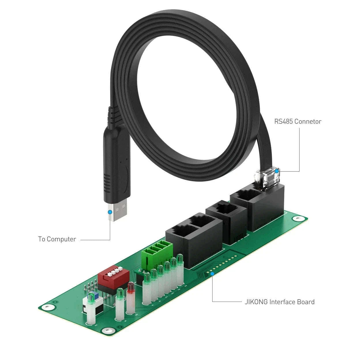 RS485 USB to RJ45 Cable, 2m for Smart BMS Connection-JK16