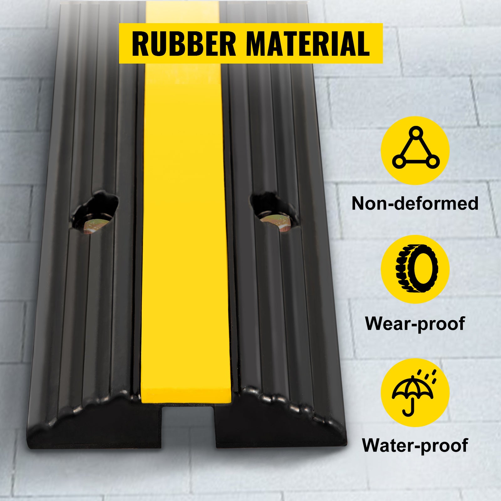 Modular Rubber Cable Protector Ramp 1-Channel 22046 lb Capacity